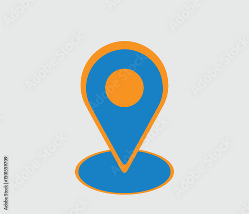 Map pointer icon design.