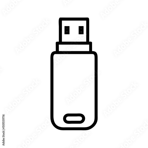 Simple Outline USB Drive Storage Technology Digital Device Icon Design