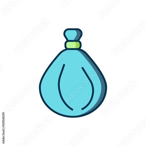Filled outline Garbage bag icon isolated on white background. Flat filled outline style with shadow. Vector