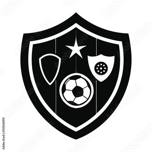 Police Badge Shape Vector Military Shield Silhoue
