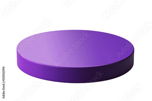 Purple round cylinder platform isolated on a transparent background