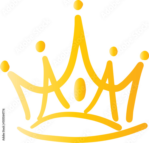 crown king princess doodle illustration