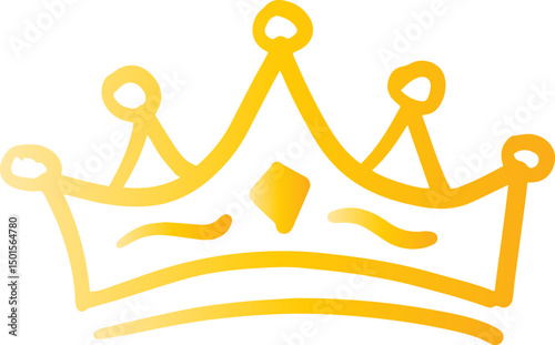 crown king princess doodle illustration