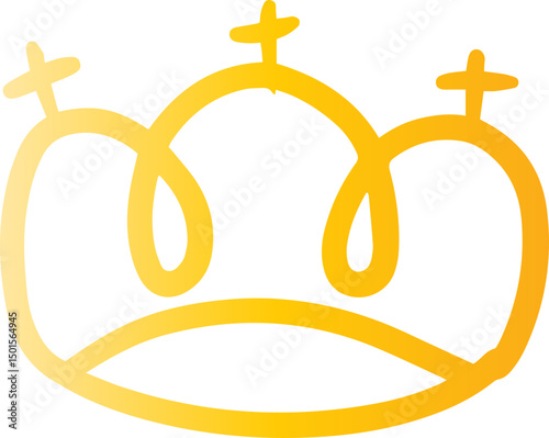 crown king princess doodle illustration