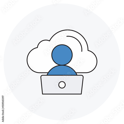 Cloud Workspace icon, Seamless Collaboration in the Cloud, Empower Remote Teams with a Cloud Workspace, vector