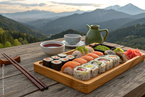 International Sushi Day Celebration – Japanese Cuisine with Fresh Rolls, Nigiri, and Chopsticks

