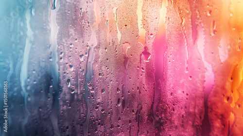 Frosted glass abstract background with blurred color patches and textures.