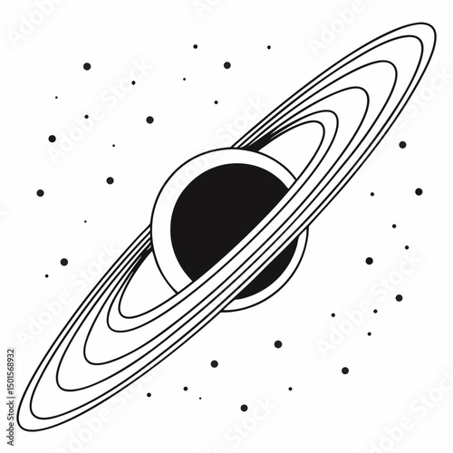 Professional planet rings design element isolated on white