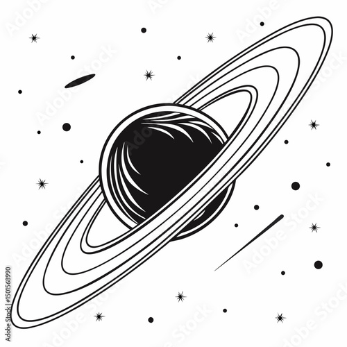 Saturn planet rings space celestial cosmic galaxy