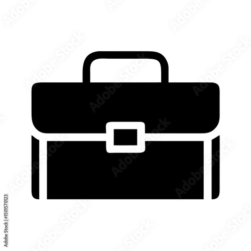 Business general glyph icon set of briefcase, handshake, calendar, clock, lightbulb, idea, target, graph, credit, card, wallet, black sign silhouette illustration.
