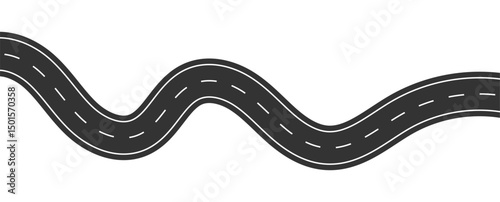 Winding curves road, winding road vector isolated on transparent background. EPS 10
