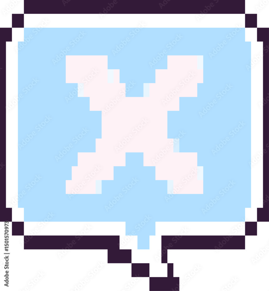 Obraz premium Pixel Cross Mark Button