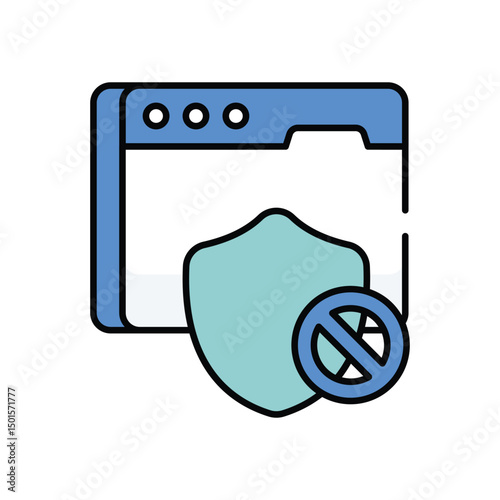 Ad Blocker icon vector stock illustration