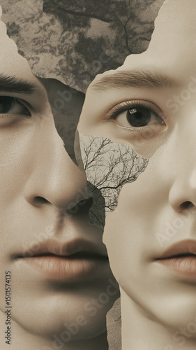  Book cover with portrait of man and woman.
