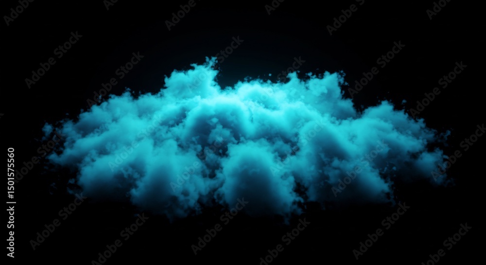 Fototapeta premium Glowing Blue Clouds Against Dark Background