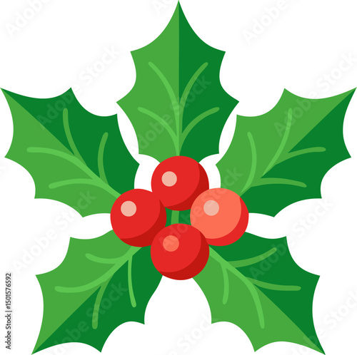 Holly flowers  vector icon white background 