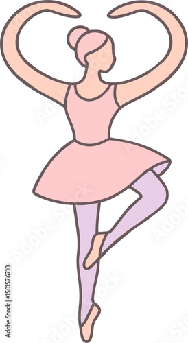 Graceful ballet dancer in poised arabesque