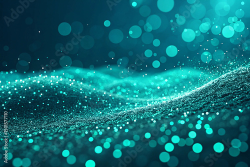 Teal Glitter Particle Design