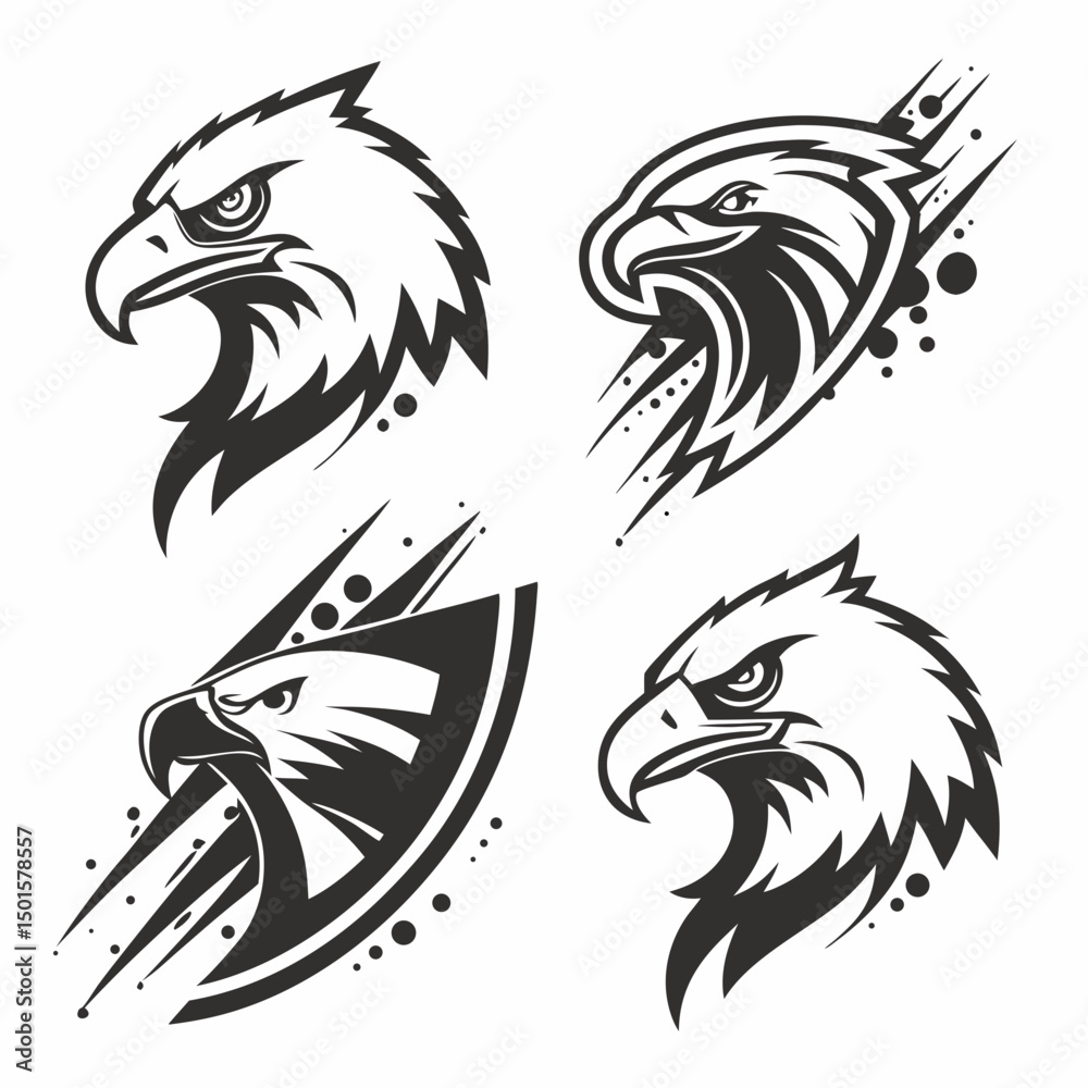 Obraz premium Professional eagle head designs isolated on white background