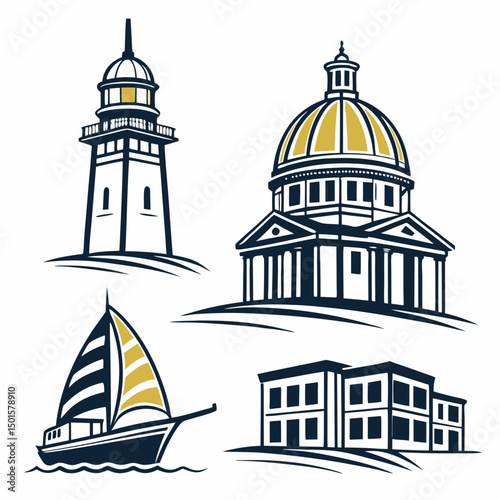 Lighthouse building sailboat architecture cityscape