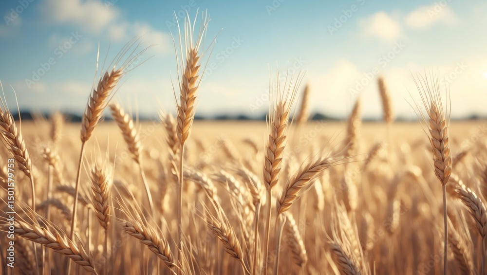 Fototapeta premium golden wheat field and sunny day (2)