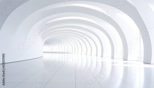 Wallpaper Mural terowongan lengkung putih futuristik. Torontodigital.ca