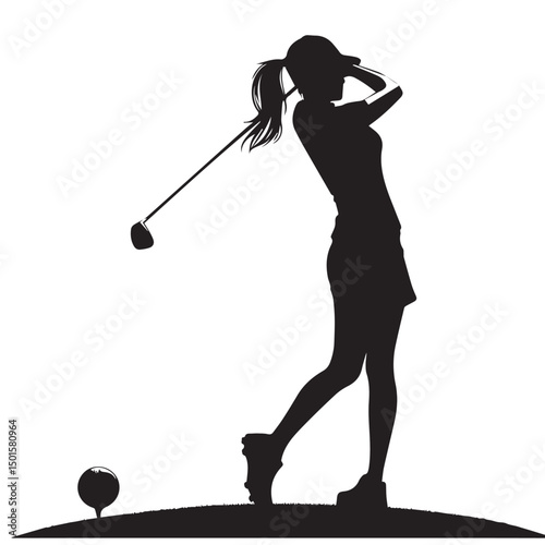 silhouette of person playing golf
