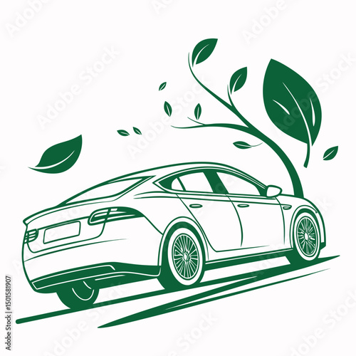 Eco friendly electric car green energy vehicle