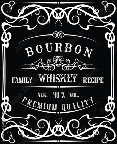vector image of vintage bourbon bottle label
