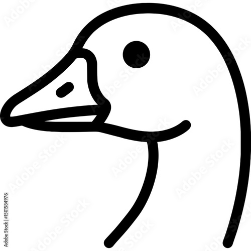 Minimalist goose head outline icon