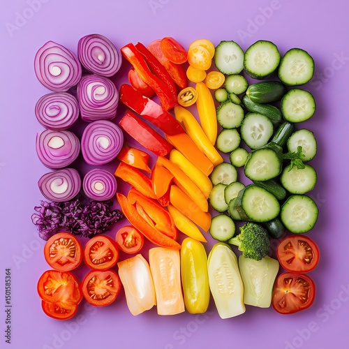 farm-to-table vegetable photography, Fresh colorful organic vegetables flat lay for farming and healthy food concept, showcasing fresh colorful organic vegetables with copy space, styled with fresh co