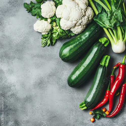 farm-to-table vegetable photography, Fresh colorful organic vegetables flat lay for farming and healthy food concept, showcasing fresh colorful organic vegetables with copy space, styled with fresh co