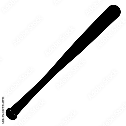 Black Silhouette of a Baseball Bat Icon