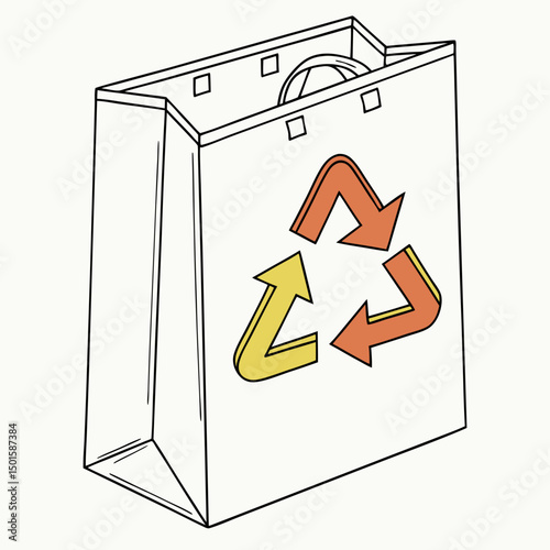 Recycled paper shopping bag eco friendly design