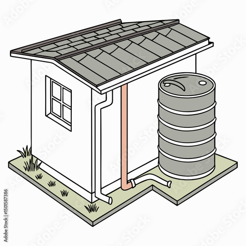 Rainwater harvesting system small shed design