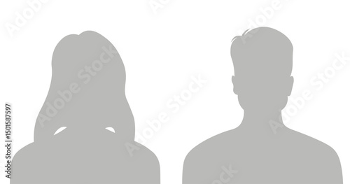 Tableau sur toile Simple Gray Avatar Icons Representing Male And Female Profiles