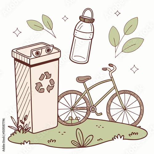 Recycle reduce reuse go green eco friendly lifestyle