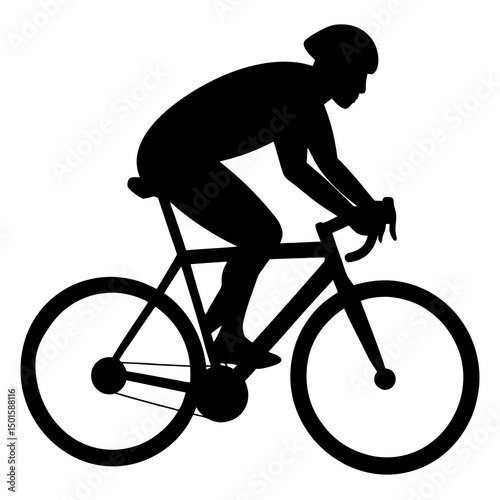 Silhouette of Cyclist Riding Road Bicycle