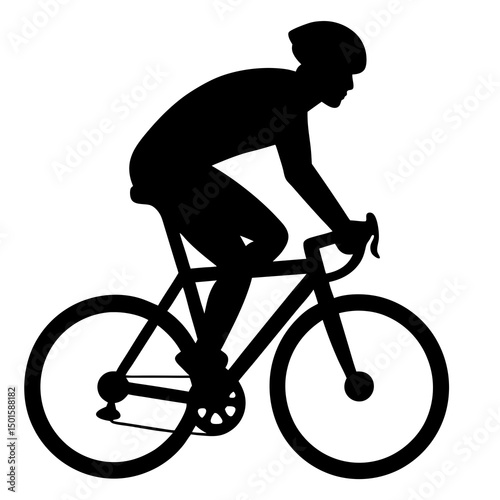 Silhouette of Cyclist Riding Road Bicycle