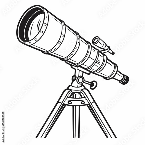 Vintage telescope illustration isolated on white background