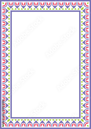 Classic Greek colorful square ornament. Vector pattern, ancient Hellenic rectangle. European border.
