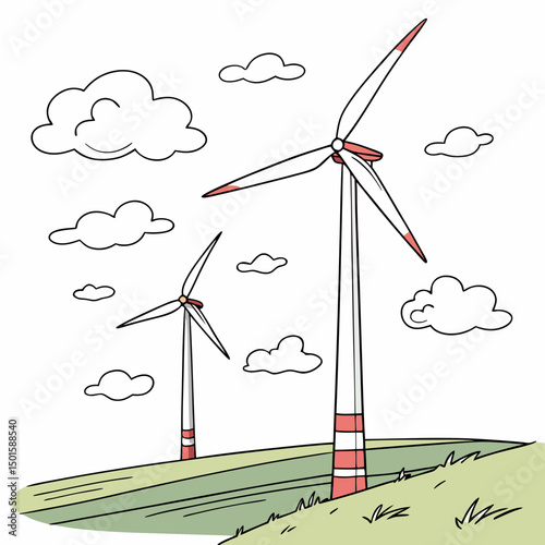 Wind turbines generating clean green energy