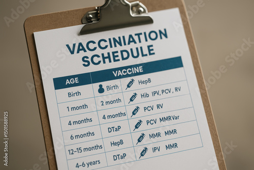 Detailed Vaccination Schedule for Infants and Young Children Including Recommended Age Chart