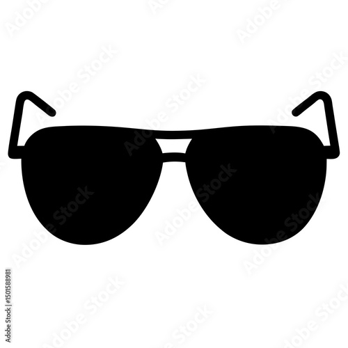 Classic Black Aviator Sunglasses Icon Illustration