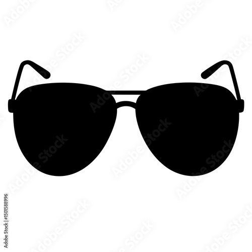 Classic Black Aviator Sunglasses Icon Illustration