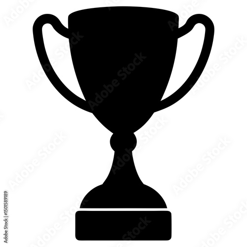 Classic Black Silhouette Champion Trophy Cup Icon