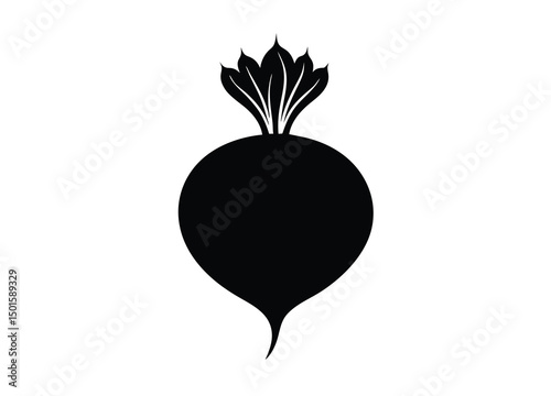 fresh beetroot silhouette vector flat icon illustration.