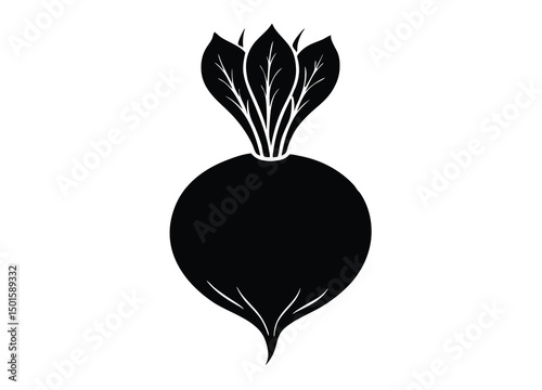 fresh beetroot silhouette vector flat icon illustration.