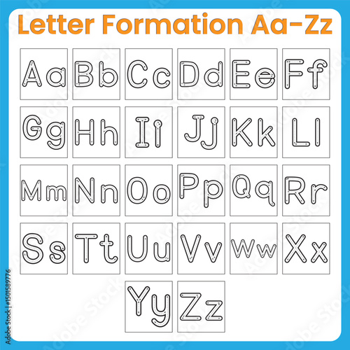 Letter Formation Aa–Zz – Tracing Alphabet Worksheet for Kids | Uppercase and Lowercase Handwriting Practice