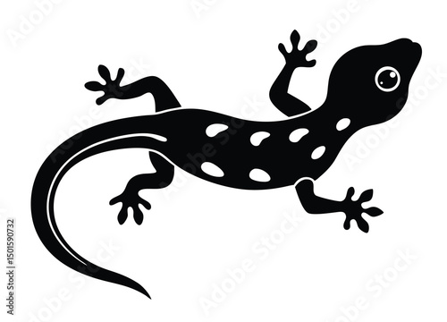 a gecko silhouette, gecko reptile flat icon vector illustration.